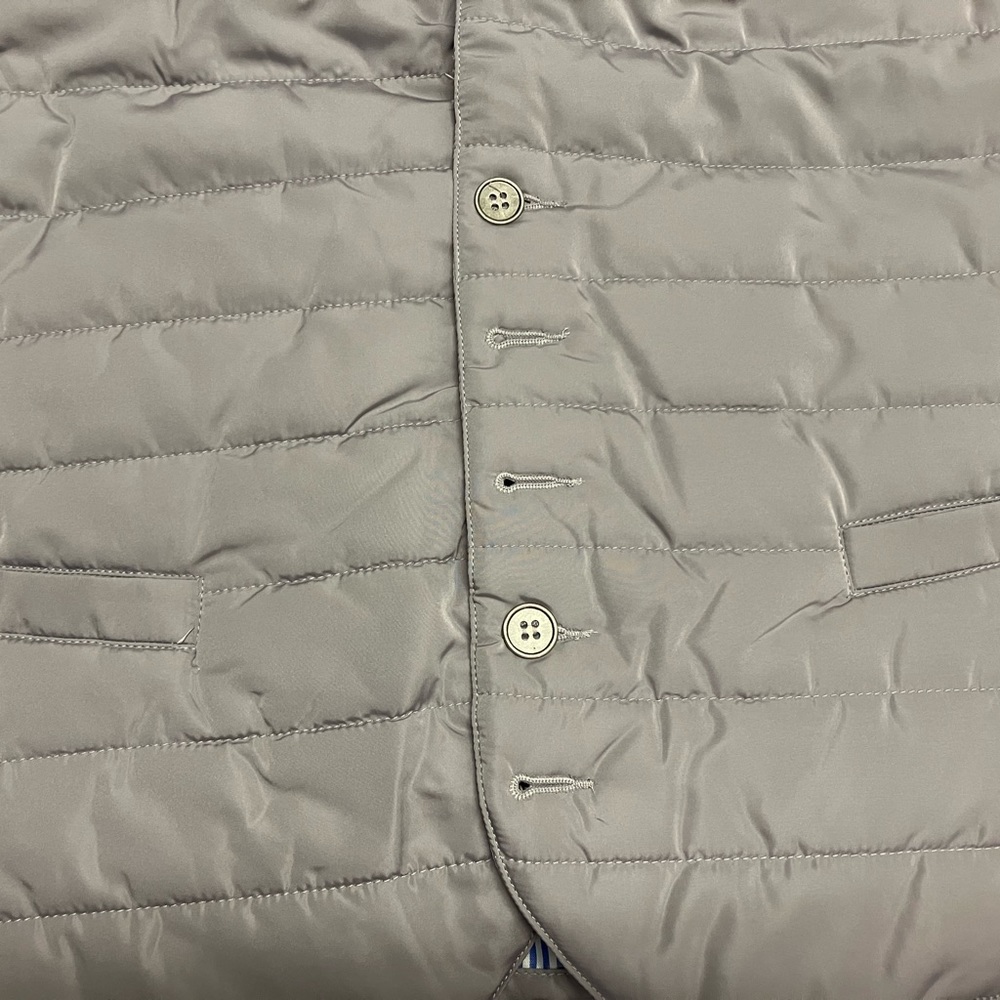 New Arrival! NWT 🇫🇷 Les Canebiers Grey Puffer Vest with Collar - Picture 3 of 10